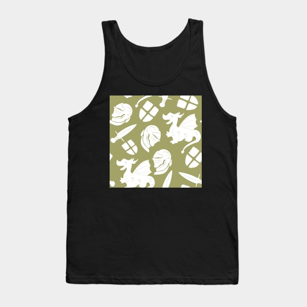 Medieval Dragon and Knight Tank Top by MSBoydston